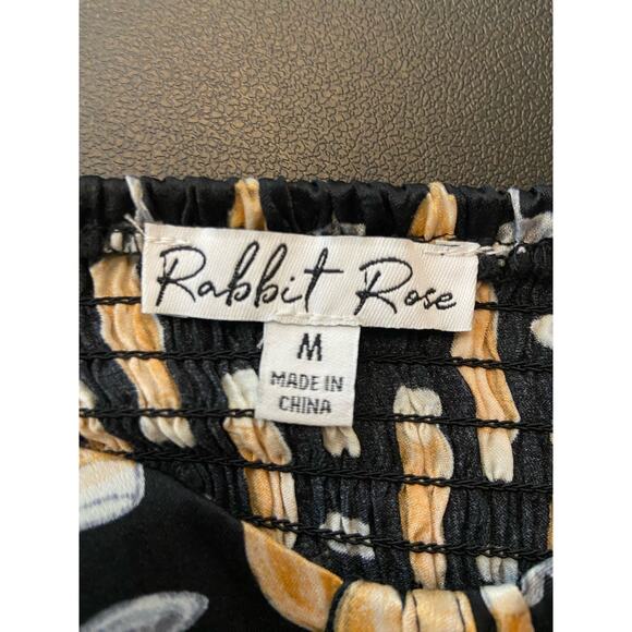 Rabbit Rose Bustier Crop Top Womens M Chain Strap Sweetheart Smock Pad Cup Party - Picture 5 of 11